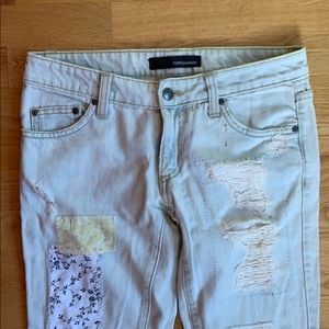First Premium Super Lightwash Patchwork Jeans